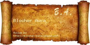 Blocher Aura névjegykártya